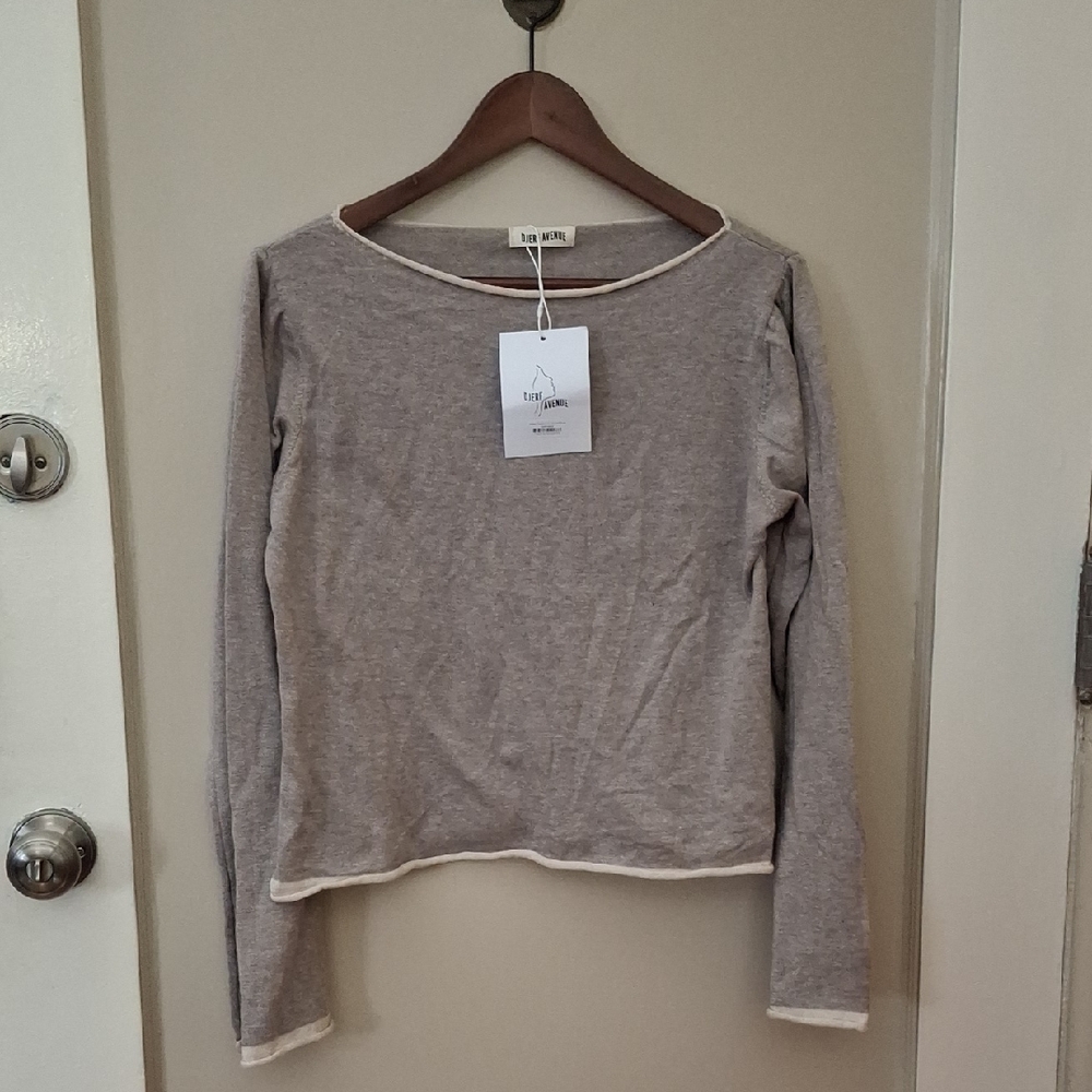 Djerf Avenue Gray Long Sleeve Sweater